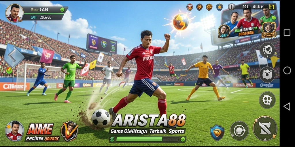 Screenshot utama ARISTA88 menampilkan gameplay yang menegangkan dalam olahraga.