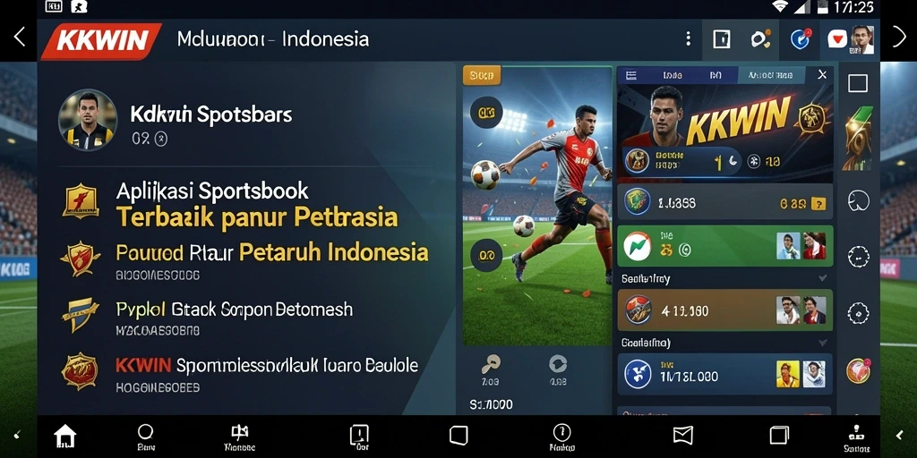 Tampilan menarik dari aplikasi KKWIN saat melakukan taruhan olahraga.