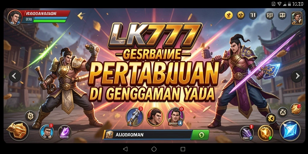 Screenshot LK777 menampilkan pertarungan seru antar karakter.